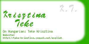 krisztina teke business card